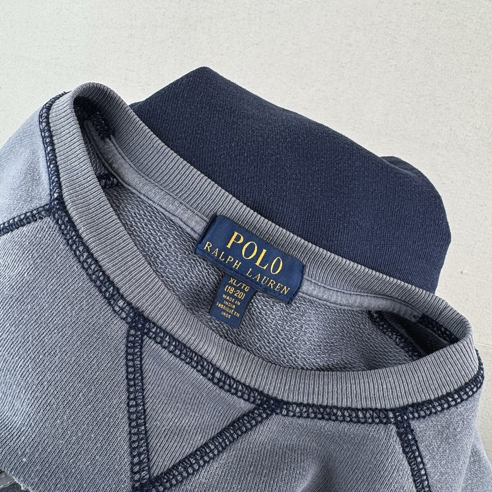 Polo Ralph Lauren RLYC Boys XL 18-20 Navy Ombré Sweatshirt Sailing Yacht Club - Picture 13 of 13